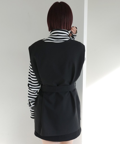 one after another NICE CLAUP（ワンアフターアナザーナイスクラップ）の「新色追加/NCロゴブローチ付きベスト（ベスト・レディース・ブラック/ブラック系その他/アイボリー・FREE）」の18枚目の写真