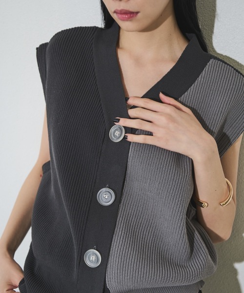 【関税込み】rag & bone ネイビー Priya ベスト リネン混ドレープニットジレ(ベスト・ジレ) | Sybilla(シビラ