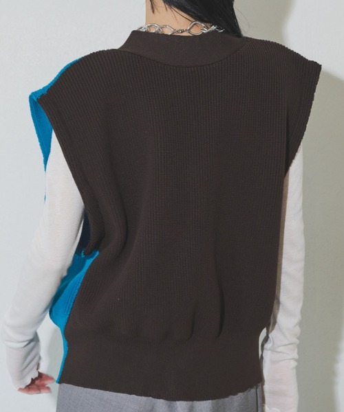 Solace（ソレイス）の「バイカラーニットベスト（ベスト・レディース・ブラウン/ブラック・FREE）」の20枚目の写真