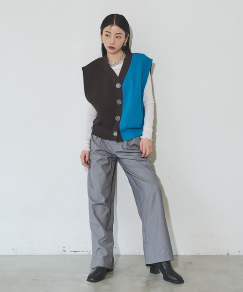 Solace（ソレイス）の「バイカラーニットベスト（ベスト・レディース・ブラウン/ブラック・FREE）」の21枚目の写真