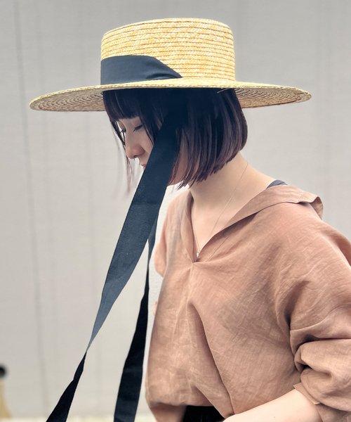 Rouge vif（ルージュヴィフ）の「【Benelli Montacone/ベネリモンタコーネ】テープハット（ハット・レディース・ダークブラウン/ライトベージュ・フリー）」の4枚目の写真