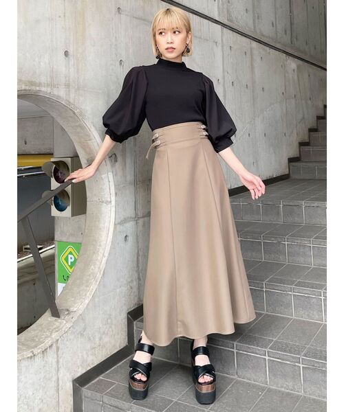 MURUA（ムルーア）の「テレコドッキングショートトップス（Tシャツ/カットソー・レディース・ブラック/ホワイト/グリーン・FREE）」の5枚目の写真