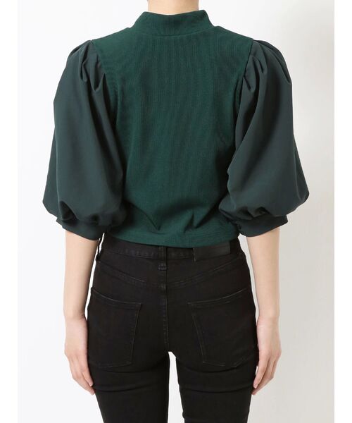 MURUA（ムルーア）の「テレコドッキングショートトップス（Tシャツ/カットソー・レディース・ブラック/ホワイト/グリーン・FREE）」の16枚目の写真