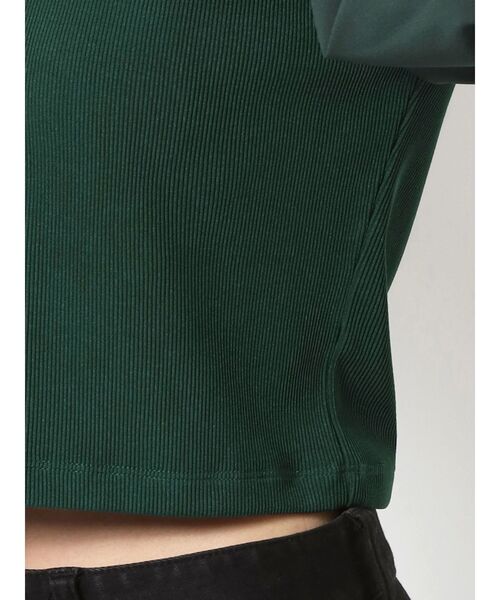 MURUA（ムルーア）の「テレコドッキングショートトップス（Tシャツ/カットソー・レディース・ブラック/ホワイト/グリーン・FREE）」の19枚目の写真