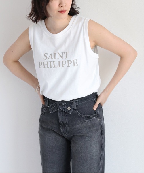 cepo(セポ)の「シンプルロゴノースリーブTee(Tシャツ/カットソー・レディース・ブラック/オフホワイト/杢グレー・M)」の2枚目の写真