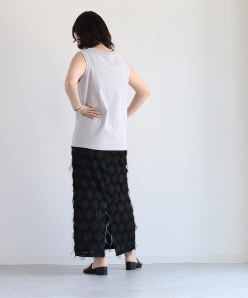 cepo(セポ)の「シンプルロゴノースリーブTee(Tシャツ/カットソー・レディース・ブラック/オフホワイト/杢グレー・M)」の9枚目の写真