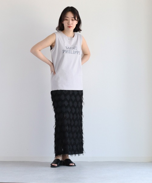 cepo(セポ)の「シンプルロゴノースリーブTee(Tシャツ/カットソー・レディース・ブラック/オフホワイト/杢グレー・M)」の11枚目の写真
