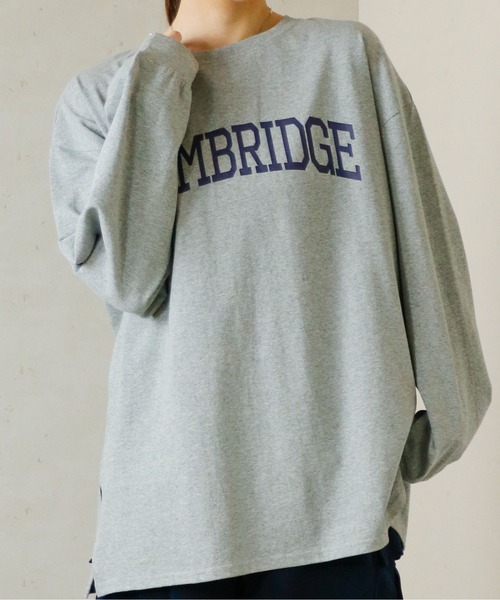 Per sist ence(パーシエンス)の「カレッジロゴプリントロンT(Tシャツ/カットソー・レディース・ベージュ/ブラック/オフホワイト/グレー・FREE)」の3枚目の写真