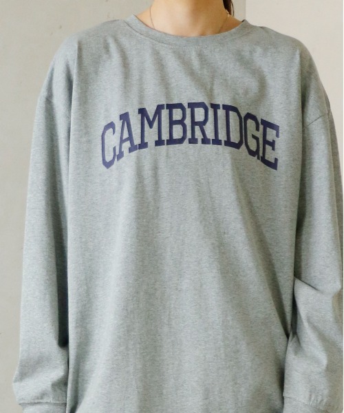 Per sist ence(パーシエンス)の「カレッジロゴプリントロンT(Tシャツ/カットソー・レディース・ベージュ/ブラック/オフホワイト/グレー・FREE)」の5枚目の写真