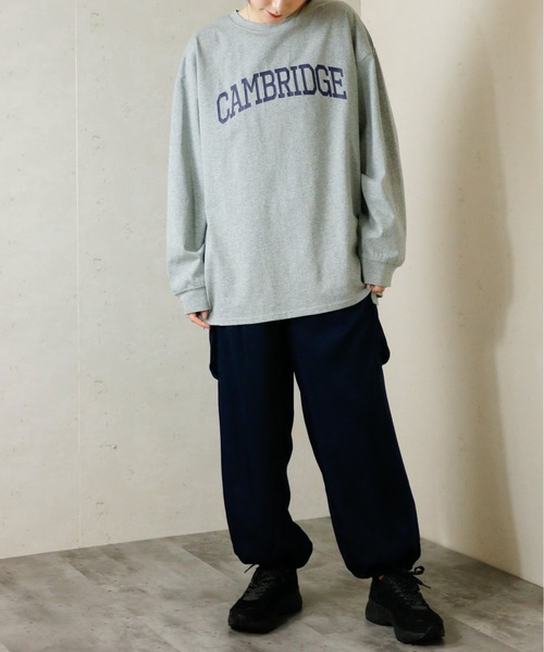 Per sist ence(パーシエンス)の「カレッジロゴプリントロンT(Tシャツ/カットソー・レディース・ベージュ/ブラック/オフホワイト/グレー・FREE)」の6枚目の写真