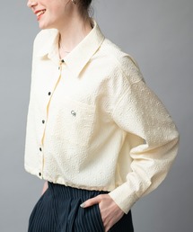 COMMRE | ドロスト入り刺繍ショートシャツ(シャツ/ブラウス)