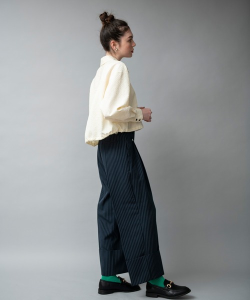 COMMRE（コムル）の「ドロスト入り刺繍ショートシャツ（シャツ/ブラウス・レディース・ブラック/アイボリー/ブルー・FREE）」の11枚目の写真