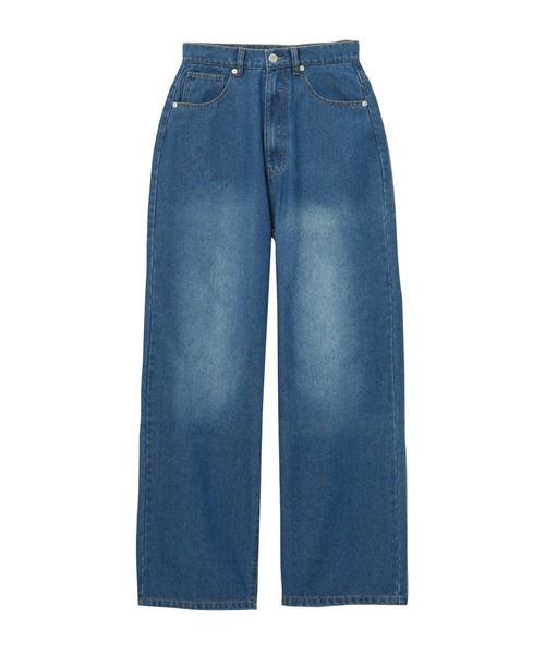 GeeRA(ジーラ)の「サイドラインワイドデニムパンツ(デニムパンツ・レディース・ブルー/ブラック・LARGE/MEDIUM)」の11枚目の写真