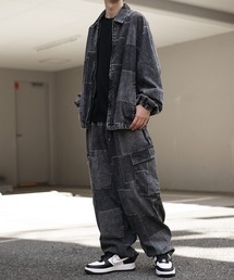 Acne Studios*パッチワーク風ワイドデニムパンツ ジーンズ
