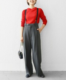 SHIPS any | SHIPS any:〈洗濯機可能〉マニッシュ サスペンダー ワイド パンツ 2(その他パンツ)