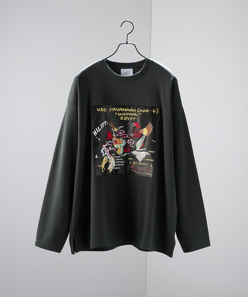 ENDER PRODUCTS(エンダープロダクツ)の「スーベニア刺繍 ビッグシルエットポンチL/Sカットソー【ENDER PRODUCTS/エンダープロダクツ】(Tシャツ/カットソー・メンズ・オフホワイト/スミクロ/ブラック・L/M)」の8枚目の写真