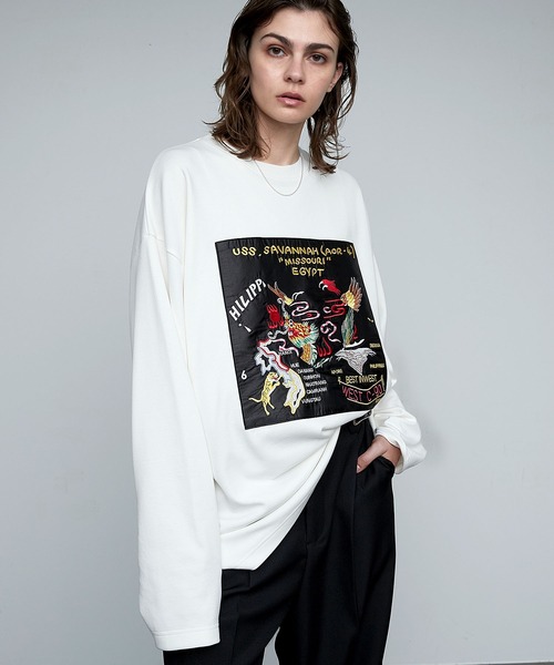 ENDER PRODUCTS(エンダープロダクツ)の「スーベニア刺繍 ビッグシルエットポンチL/Sカットソー【ENDER PRODUCTS/エンダープロダクツ】(Tシャツ/カットソー・メンズ・オフホワイト/スミクロ/ブラック・L/M)」の20枚目の写真