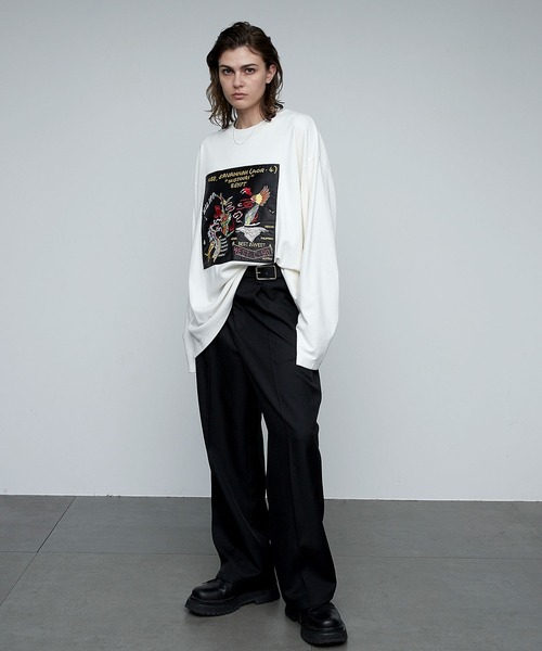 ENDER PRODUCTS(エンダープロダクツ)の「スーベニア刺繍 ビッグシルエットポンチL/Sカットソー【ENDER PRODUCTS/エンダープロダクツ】(Tシャツ/カットソー・メンズ・オフホワイト/スミクロ/ブラック・L/M)」の21枚目の写真