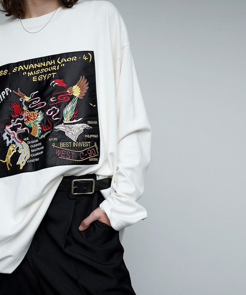 ENDER PRODUCTS(エンダープロダクツ)の「スーベニア刺繍 ビッグシルエットポンチL/Sカットソー【ENDER PRODUCTS/エンダープロダクツ】(Tシャツ/カットソー・メンズ・オフホワイト/スミクロ/ブラック・L/M)」の22枚目の写真