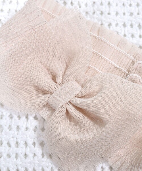 fillot de bebe reduction(フィヨデュベベルダクティオン)の「チュールリボンヘア―バンド(ヘアバンド・キッズ・ピンク/グレー・FREE)」の4枚目の写真