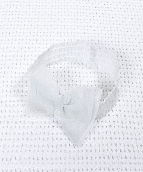 fillot de bebe reduction(フィヨデュベベルダクティオン)の「チュールリボンヘア―バンド(ヘアバンド・キッズ・ピンク/グレー・FREE)」の6枚目の写真