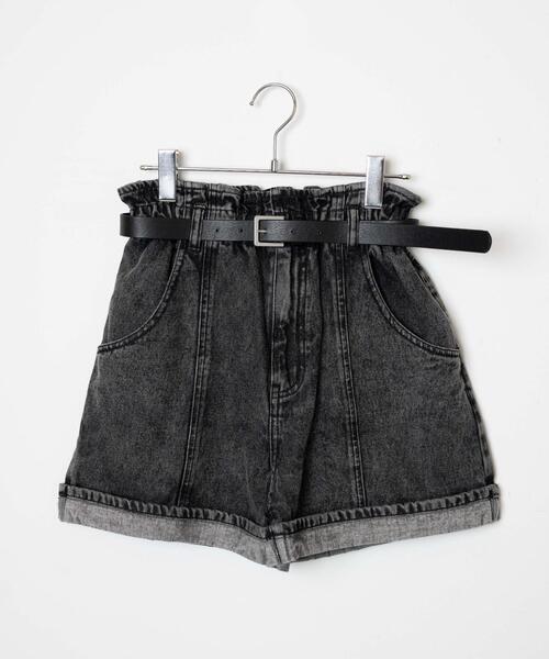 WEGO（ウィゴー）の「WEGO/ベルト付ウエストフリルマムショーツ（デニムパンツ・レディース・コバルトブルー/ブラック系その他・SMALL/MEDIUM）」の14枚目の写真