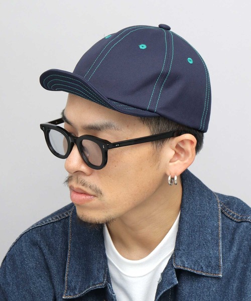 Mr.COVER(ミスターカバー)の「高密度ツイル ステッチ配色 アンパイアキャップ(キャップ・メンズ・ブラック/アイボリー/ネイビー・FREE)」の6枚目の写真