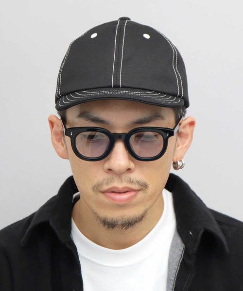 Mr.COVER(ミスターカバー)の「高密度ツイル ステッチ配色 アンパイアキャップ(キャップ・メンズ・ブラック/アイボリー/ネイビー・FREE)」の7枚目の写真