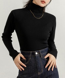 DAY CLOSET | レディース キレイメタートルネックリブニットセータートップス 秋冬(ニット/セーター)