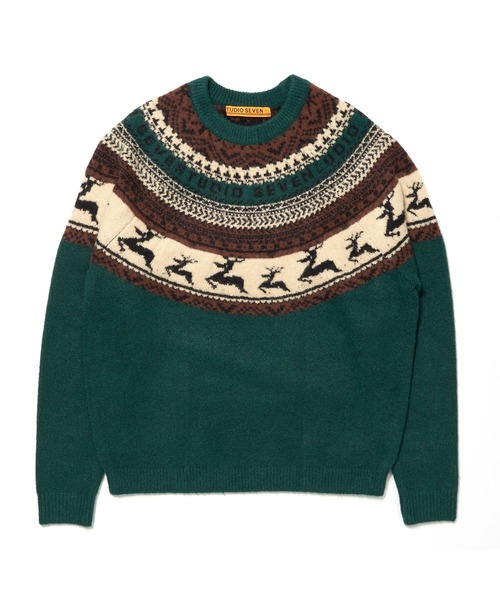 セール】Nordic Crew Neck Knit【STUDIOSEVEN/スタジオセブン 