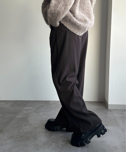 apres jour mignon（アプレジュールミニョン）の「ゆるストレートパンツ【ZOZOTOWN限定アイテム】（スラックス・レディース・モカ/ブルー系その他/ネイビー/チャコールグレー/ブラック・MEDIUM/X-LARGE/SMALL）」の20枚目の写真