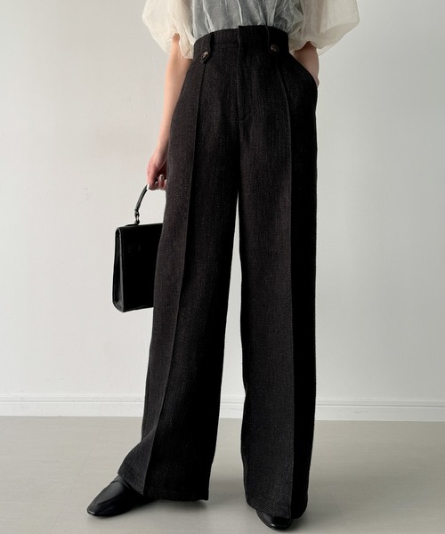 junoah(ジュノア)の「ツイードストレートパンツ(スラックス・レディース・ブラック/グレー/ベージュ/アイボリー・X-LARGE/LARGE/MEDIUM/SMALL)」の6枚目の写真