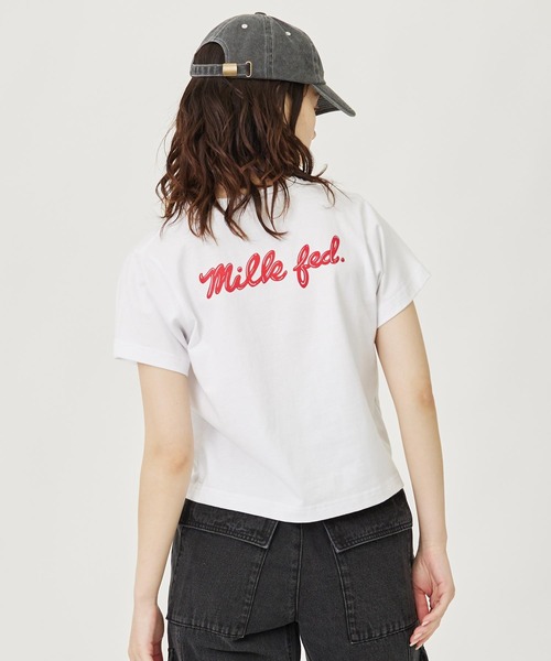 MILKFED.（ミルクフェド）の「ICING SCRIPT COMPACT S/S TEE（Tシャツ/カットソー・レディース・ライトピンク/レッド/ピンク・M/S）」の8枚目の写真