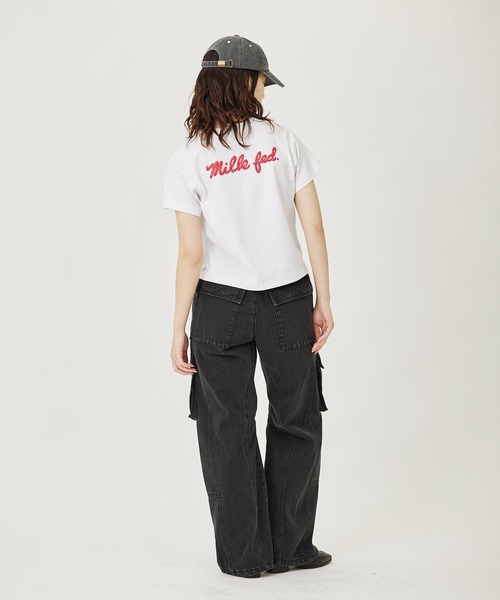 MILKFED.（ミルクフェド）の「ICING SCRIPT COMPACT S/S TEE（Tシャツ/カットソー・レディース・ライトピンク/レッド/ピンク・M/S）」の6枚目の写真
