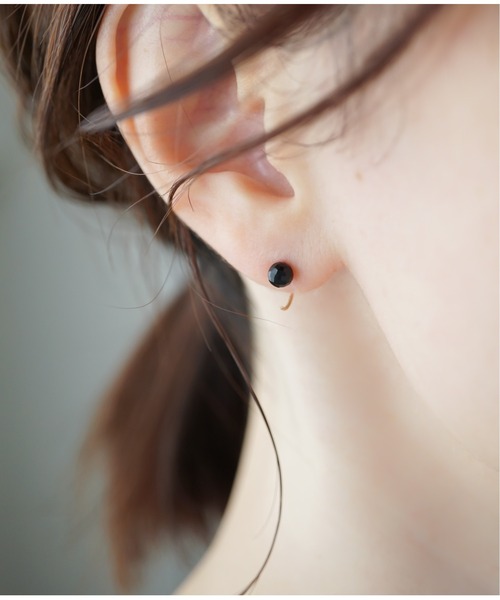 未使用　上質パールと天然石のピアス 5 les bon bon｜playfully pearl stud pierce BL ピアス パール