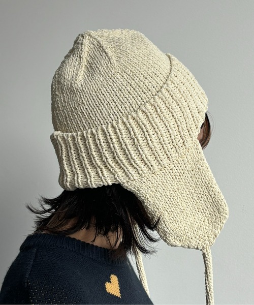UNIVERSAL OVERALL（ユニバーサルオーバーオール）の「イヤーニットキャップ（ニットキャップ/ビーニー・メンズ・アイボリー/ブラック/グレー・F）」の6枚目の写真