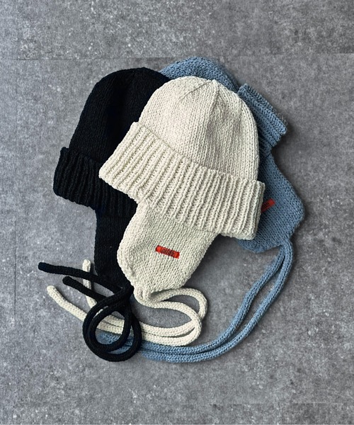 UNIVERSAL OVERALL（ユニバーサルオーバーオール）の「イヤーニットキャップ（ニットキャップ/ビーニー・メンズ・アイボリー/ブラック/グレー・F）」の8枚目の写真