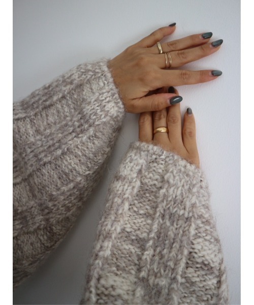 TRUNC（トランクエイティーエイト）の「Wide Rib Loose Knit（ニット/セーター・レディース・ブラック/ベージュ・FREE）」の10枚目の写真