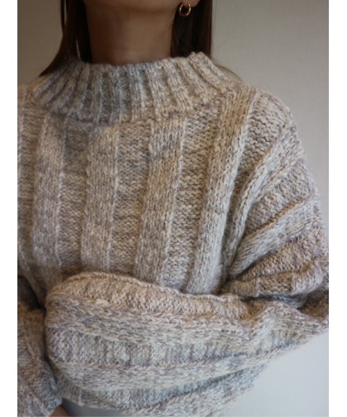 TRUNC（トランクエイティーエイト）の「Wide Rib Loose Knit（ニット/セーター・レディース・ブラック/ベージュ・FREE）」の11枚目の写真