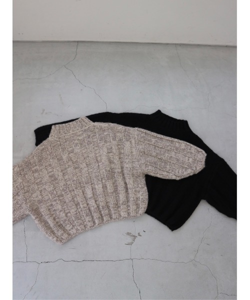 TRUNC（トランクエイティーエイト）の「Wide Rib Loose Knit（ニット/セーター・レディース・ブラック/ベージュ・FREE）」の15枚目の写真