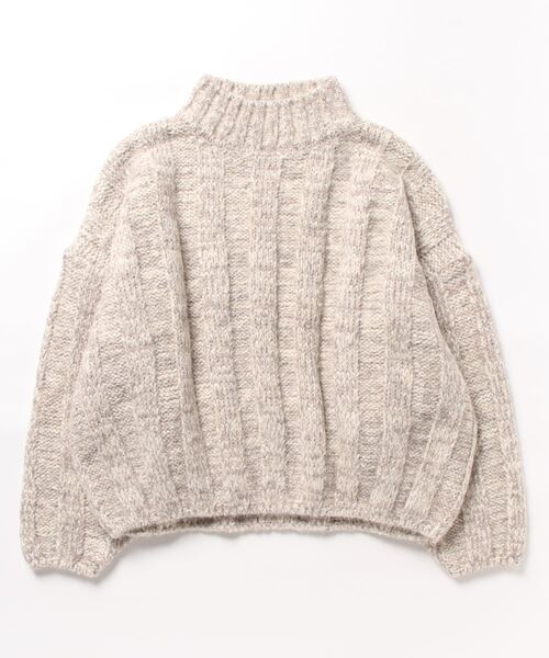 TRUNC（トランクエイティーエイト）の「Wide Rib Loose Knit（ニット/セーター・レディース・ブラック/ベージュ・FREE）」の5枚目の写真