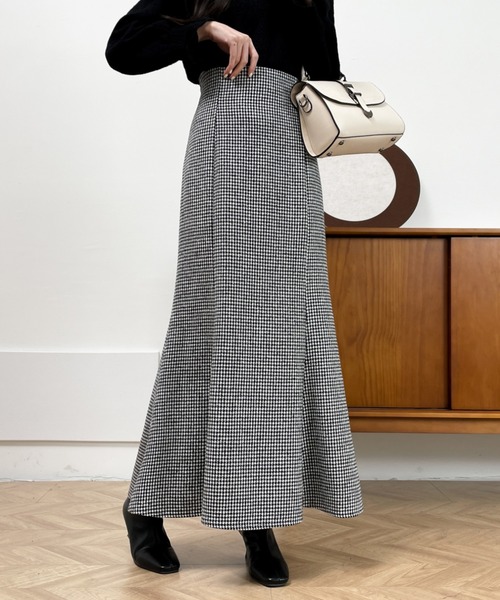 ABITOKYO(アビトーキョー)の「ハイウエストバックレースアップ千鳥柄マーメイドスカート(スカート・レディース・ブラウン系その他/ブラック系その他・S/M/L)」の11枚目の写真