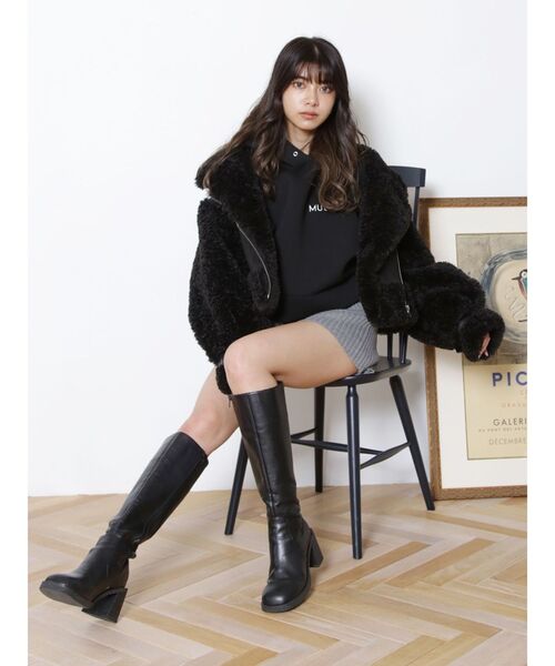 MURUA（ムルーア）の「ラウンドロングブーツ（ブーツ・レディース・ブラウン/ブラック・24.5/23.5/22.5）」の14枚目の写真