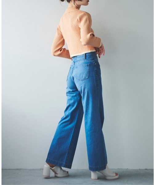 31 Sons de mode（トランテアン　ソン　ドゥ　モード）の「ジップアップカーデトップス（ニット/セーター・レディース・オフホワイト/ピンク/ホワイト×ブラック・36）」の20枚目の写真