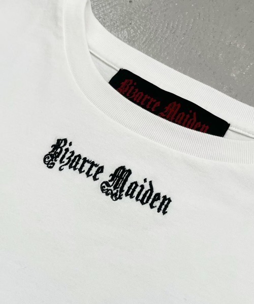 Bizarre Maiden（ビザールメイデン）の「ストリートファッション Bizarre Maiden ビザール メイデン mesh faux layered tee メッシュ レイヤード風Tシャツ 重ね着風ロンT 長袖 半袖 Tシャツオーバーサイズ ビッグシルエット パンクストリート（Tシャツ/カットソー・メンズ・ホワイト・L）」の18枚目の写真
