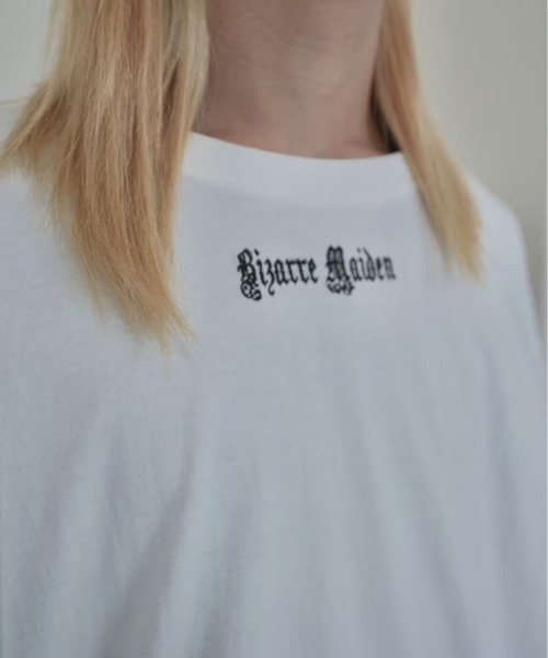 Bizarre Maiden（ビザールメイデン）の「ストリートファッション Bizarre Maiden ビザール メイデン mesh faux layered tee メッシュ レイヤード風Tシャツ 重ね着風ロンT 長袖 半袖 Tシャツオーバーサイズ ビッグシルエット パンクストリート（Tシャツ/カットソー・メンズ・ホワイト・L）」の15枚目の写真
