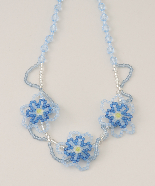 Casselini(キャセリーニ)の「【Casselini/キャセリーニ】フラワーネックレス(ネックレス・レディース・ブルー系その他・FREE)」の1枚目の写真