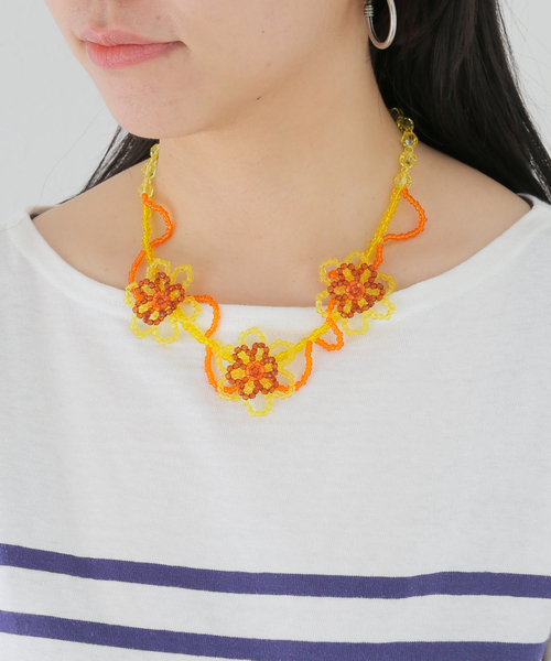 Casselini(キャセリーニ)の「【Casselini/キャセリーニ】フラワーネックレス(ネックレス・レディース・ブルー系その他・FREE)」の7枚目の写真