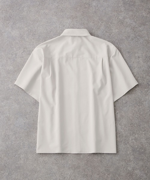 綾トロミ オーバーサイズドレープリラクシング半袖シャツ MONO-MART