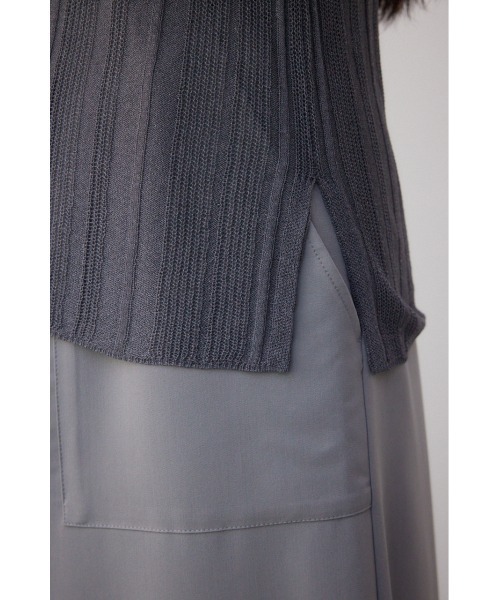 AZUL by moussy(アズールバイマウジー)の「シアーランダムニットトップス(ニット/セーター・レディース・ミント/ブラウン/チャコールグレー・FREE)」の13枚目の写真